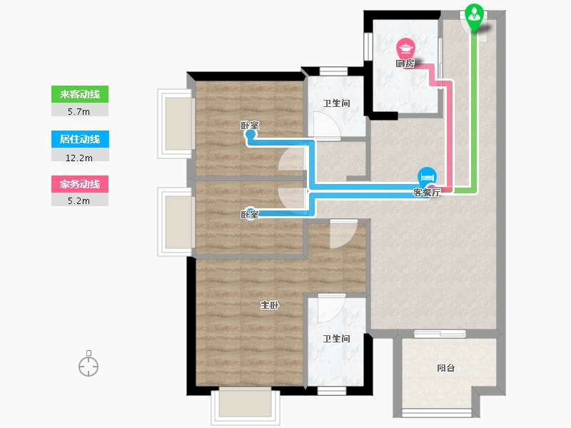 广东省-东莞市-和昌众筑中央松湖-76.80-户型库-动静线