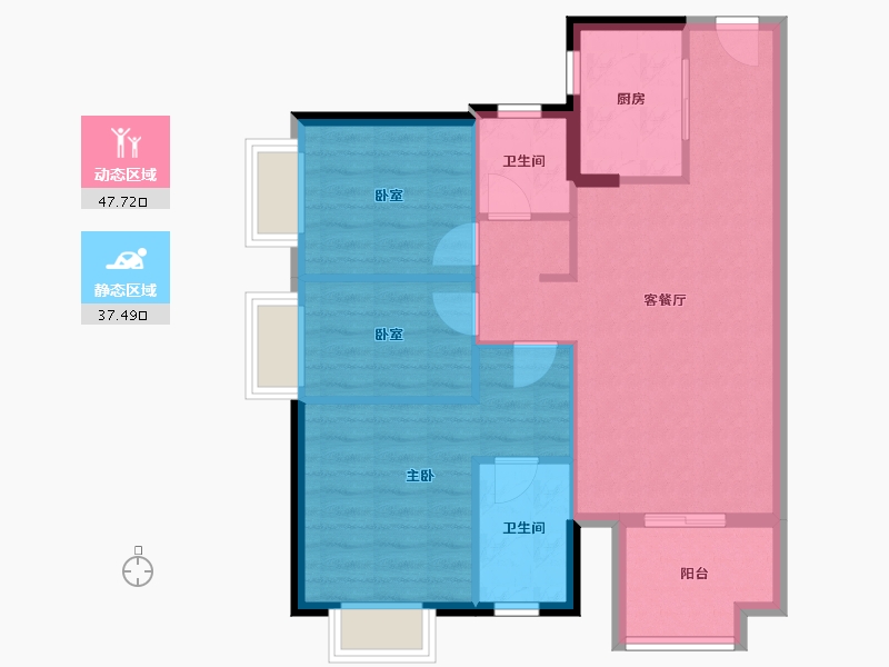 广东省-东莞市-和昌众筑中央松湖-76.80-户型库-动静分区