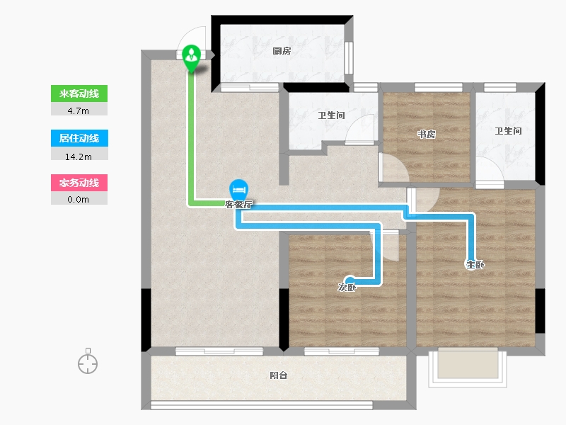 浙江省-温州市-金科·集美华庭-84.00-户型库-动静线