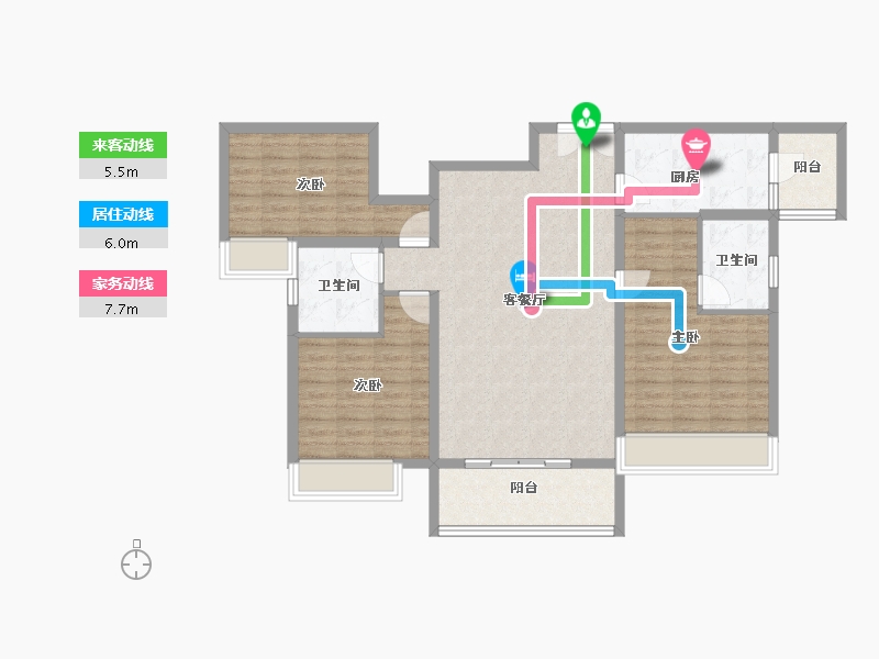 河南省-开封市-枫华西湖湾公园府-105.42-户型库-动静线