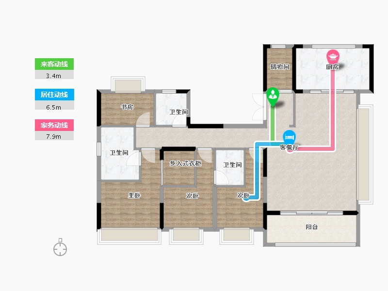 浙江省-绍兴市-元垄中南华著-150.01-户型库-动静线