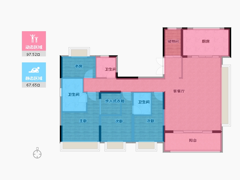 浙江省-绍兴市-元垄中南华著-150.01-户型库-动静分区