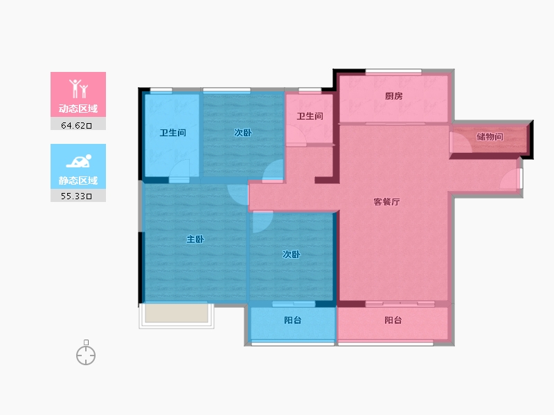 河南省-开封市-枫华西湖湾公园府-107.96-户型库-动静分区