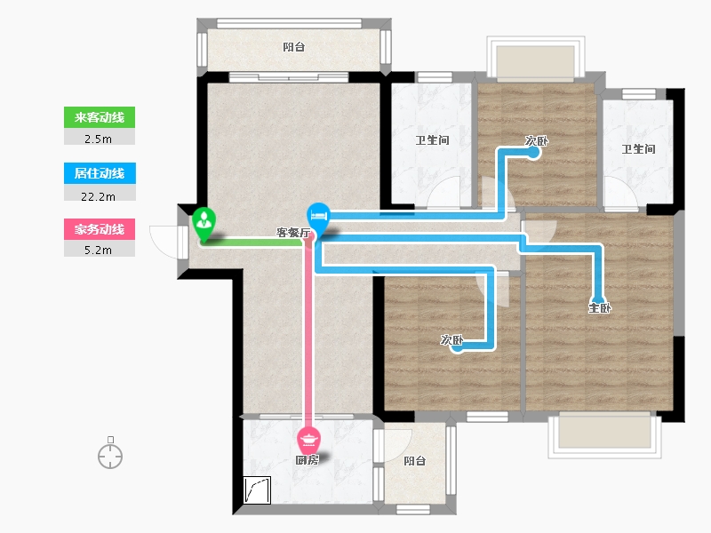 广西壮族自治区-南宁市-万力社区-90.50-户型库-动静线