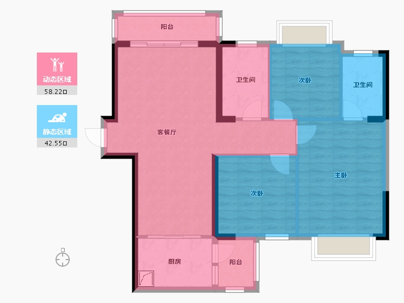 广西壮族自治区-南宁市-万力社区-90.50-户型库-动静分区