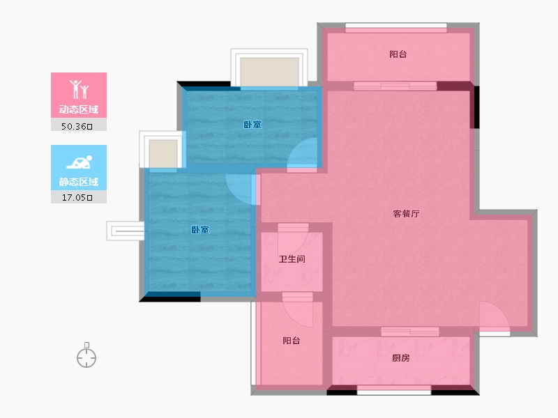 四川省-成都市-西江河畔-58.92-户型库-动静分区