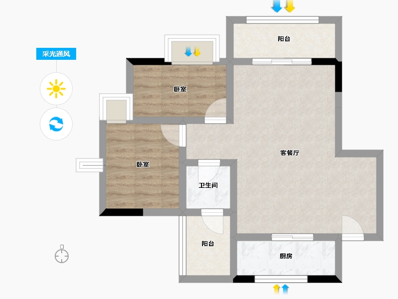 四川省-成都市-西江河畔-58.92-户型库-采光通风