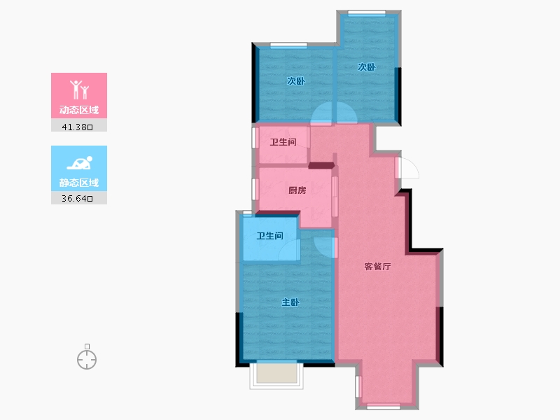 山西省-太原市-金地·都会名悦-69.30-户型库-动静分区