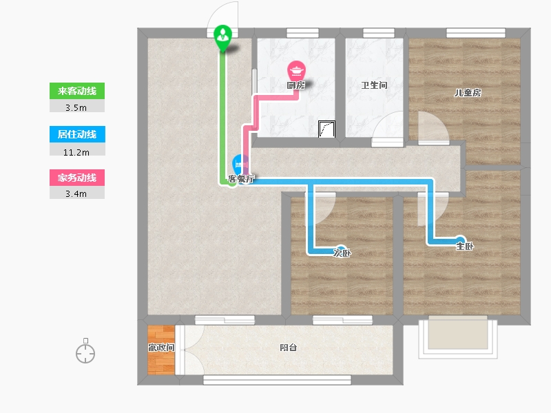 山西省-太原市-保利·悦公馆-69.70-户型库-动静线