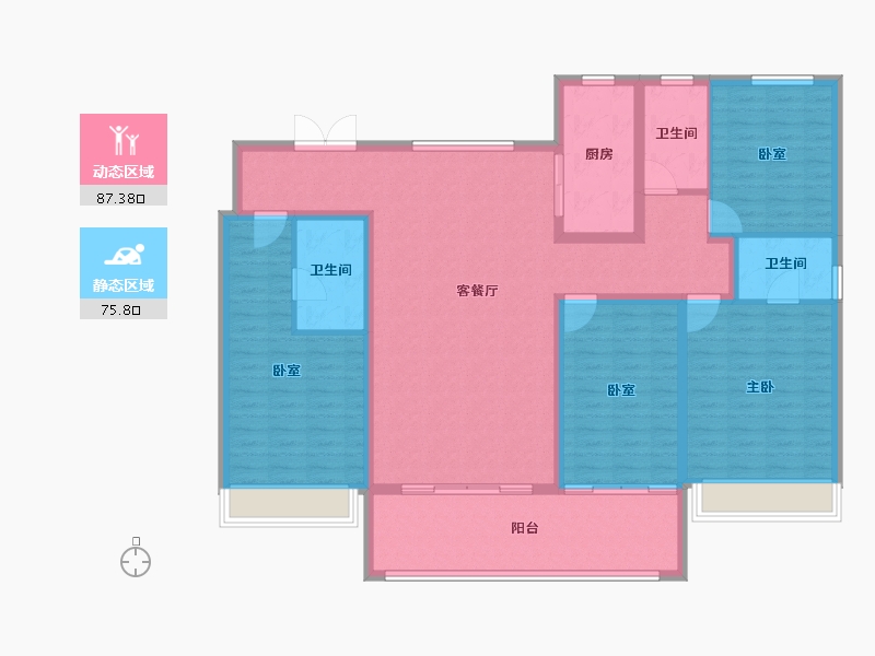 山东省-潍坊市-郡海•悦澜湾-148.00-户型库-动静分区