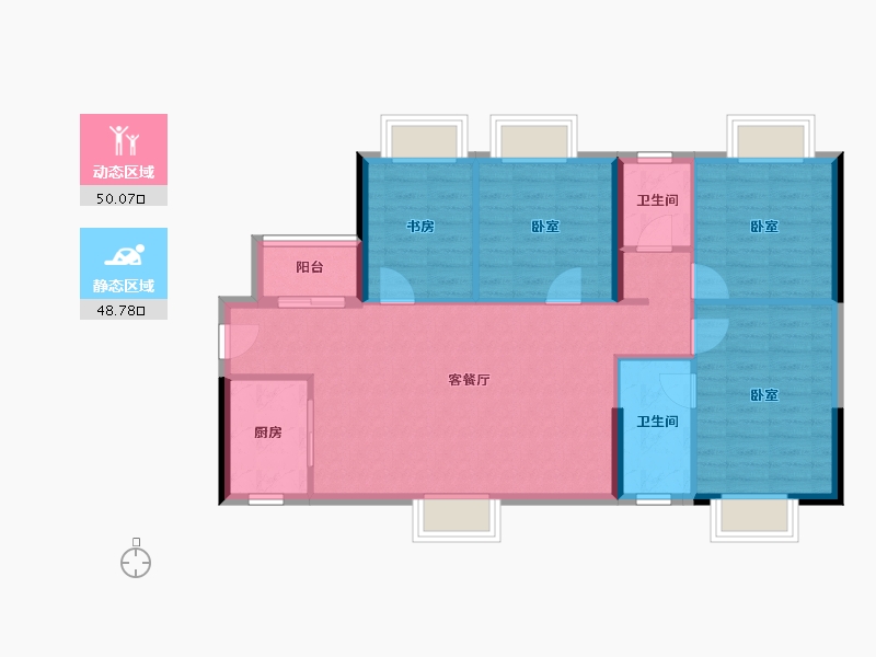 广东省-东莞市-中证云庭-89.60-户型库-动静分区