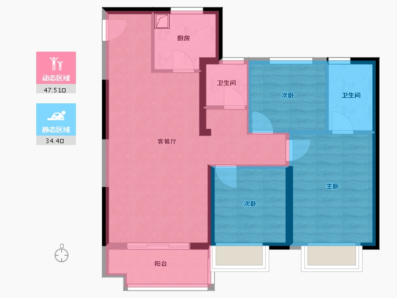 甘肃省-兰州市-碧桂园-130.00-户型库-动静分区