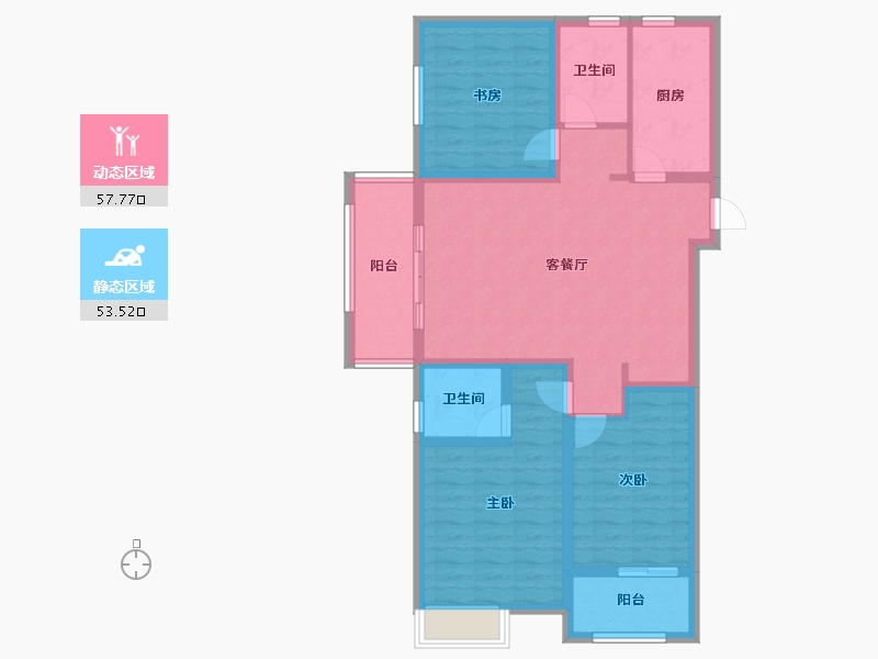 江苏省-镇江市-恒运·恒景苑-99.21-户型库-动静分区