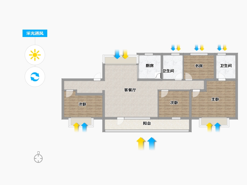 山东省-济宁市-华润置地·万象府-114.73-户型库-采光通风