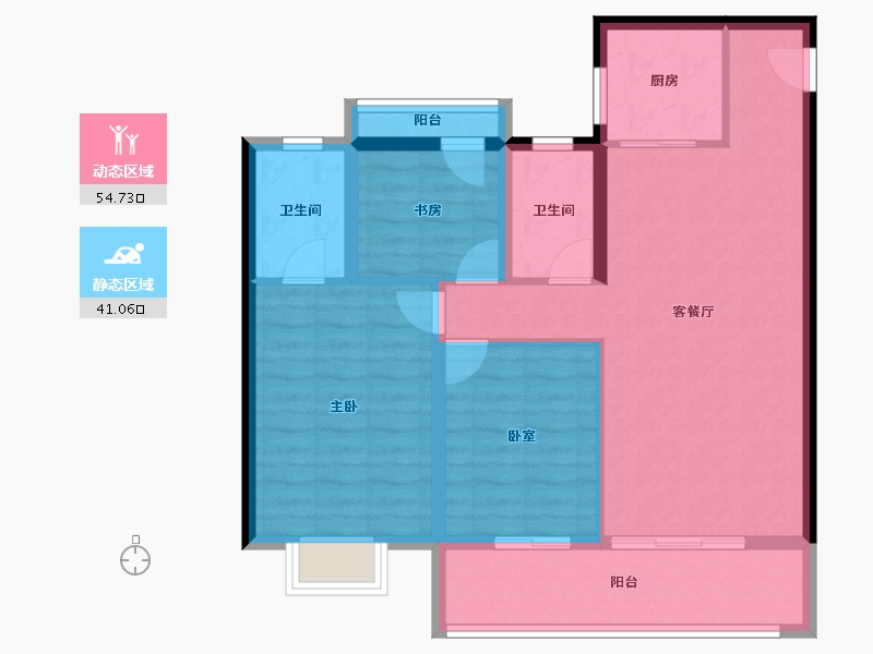 浙江省-温州市-中梁九合名邸-85.60-户型库-动静分区