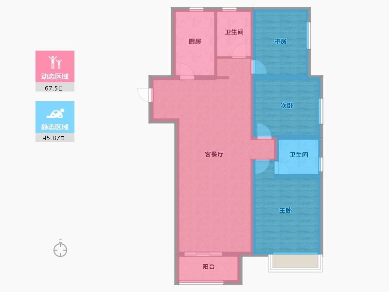 江苏省-镇江市-恒运·恒景苑-101.61-户型库-动静分区