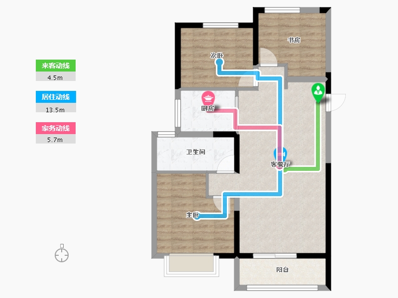 河南省-开封市-枫华西湖湾公园府-76.86-户型库-动静线