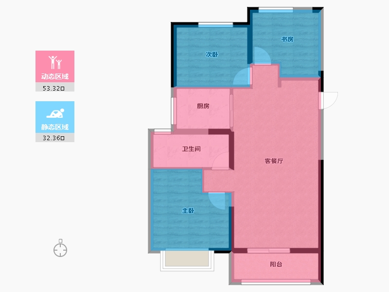 河南省-开封市-枫华西湖湾公园府-76.86-户型库-动静分区