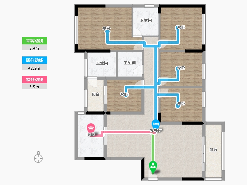 广西壮族自治区-玉林市-世客城-136.00-户型库-动静线