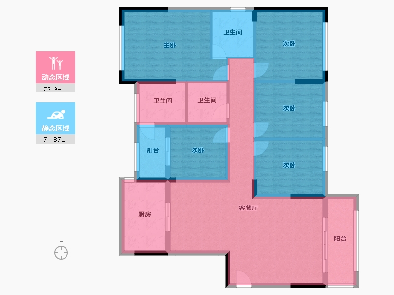 广西壮族自治区-玉林市-世客城-136.00-户型库-动静分区