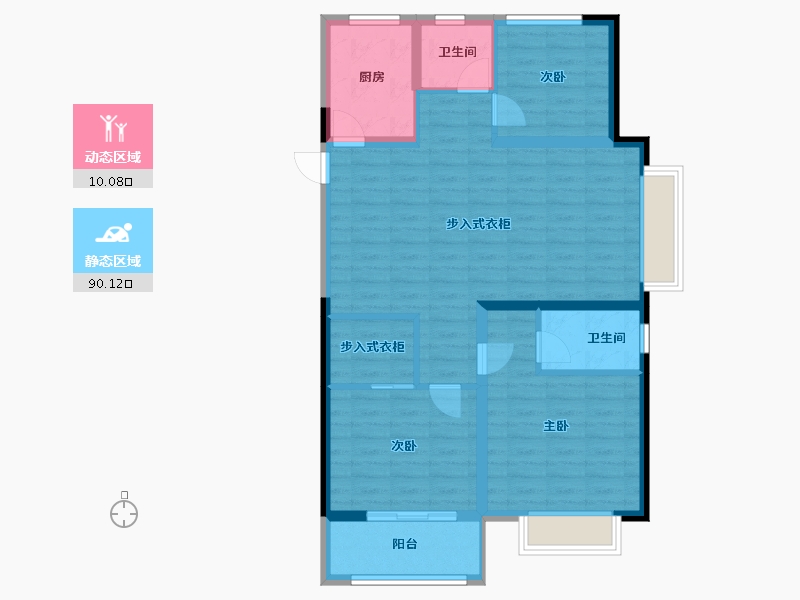 河南省-开封市-枫华西湖湾公园府-90.08-户型库-动静分区