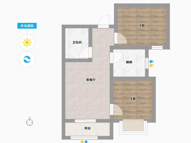 山西省-太原市-荣兴天成-45.77-户型库-采光通风