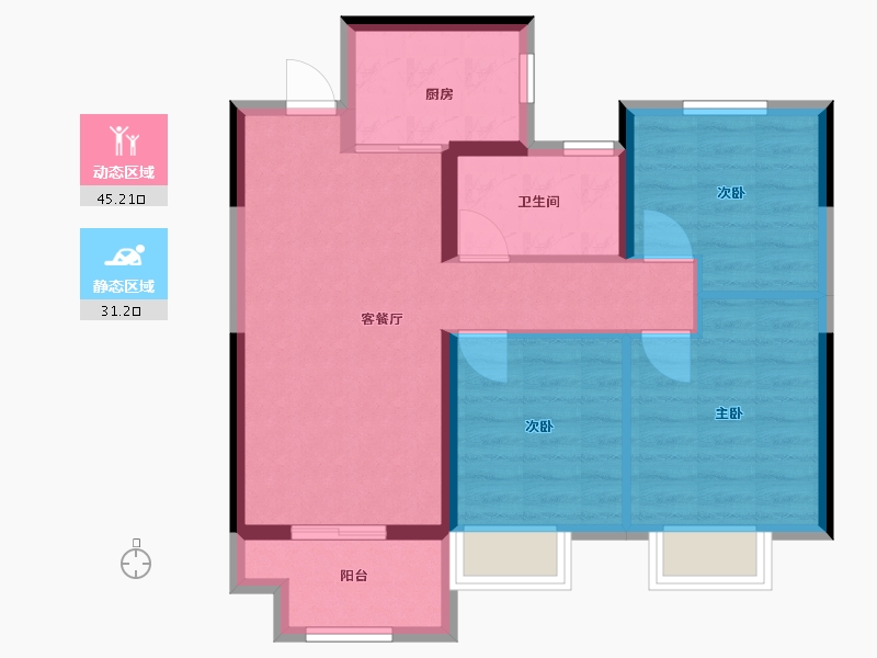 江苏省-无锡市-兰樾雅院-68.73-户型库-动静分区