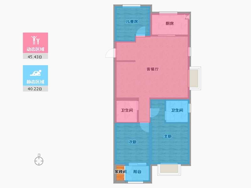 山西省-太原市-保利·悦公馆-77.63-户型库-动静分区