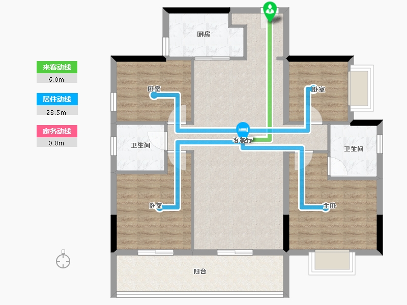 广东省-东莞市-碧桂园銅雀臺三期-101.60-户型库-动静线