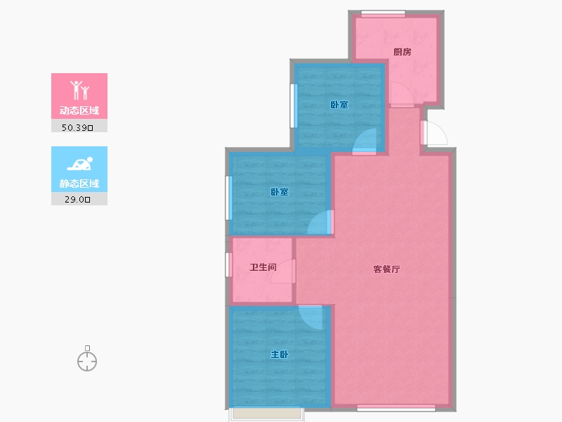 内蒙古自治区-赤峰市-坤厦悦棠湾-71.05-户型库-动静分区