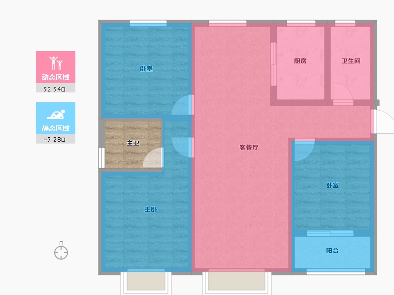 山西省-晋中市-龙湖壹號二期-91.16-户型库-动静分区