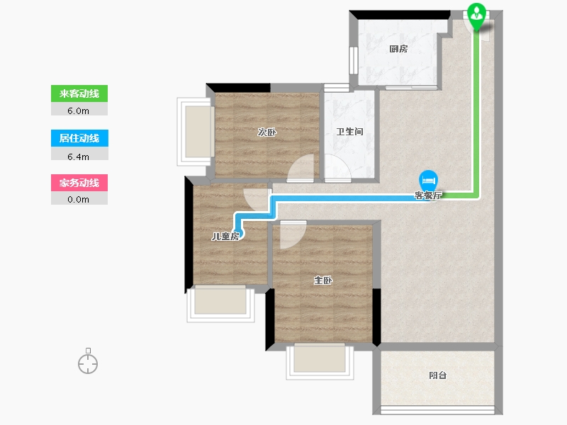 广东省-东莞市-碧桂园銅雀臺三期-68.80-户型库-动静线