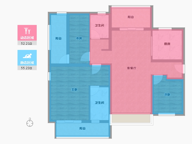 河南省-开封市-枫华西湖湾公园府-94.95-户型库-动静分区