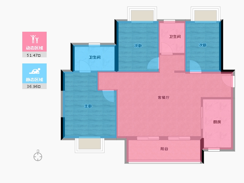 广东省-东莞市-融创云玥台-80.00-户型库-动静分区