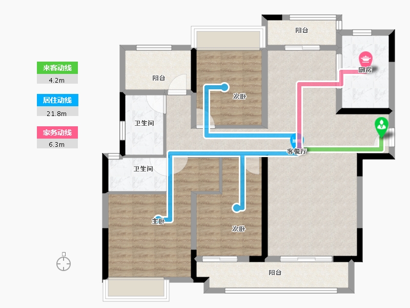 湖南省-长沙市-时代建发和著-113.60-户型库-动静线