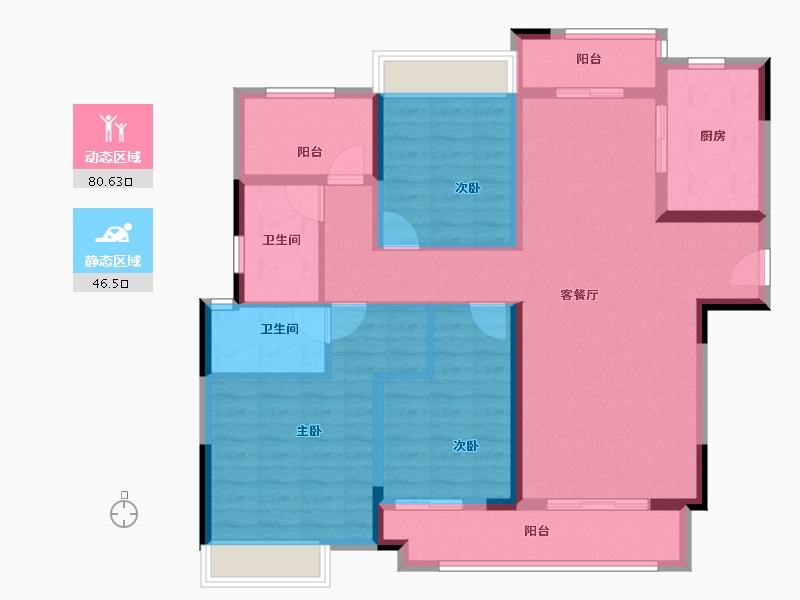 湖南省-长沙市-时代建发和著-113.60-户型库-动静分区