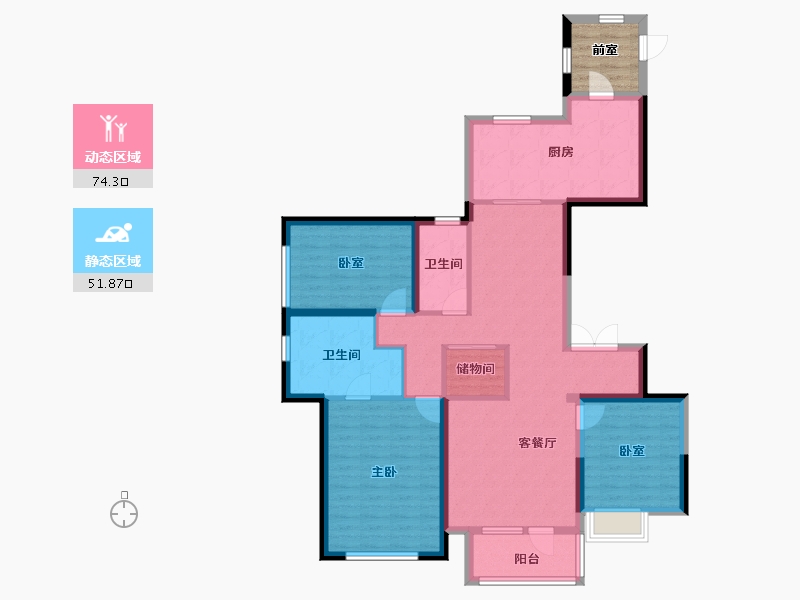 天津-天津市-悦景新世界-118.24-户型库-动静分区