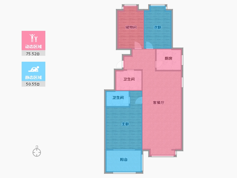 陕西省-西安市-风度天城-120.16-户型库-动静分区