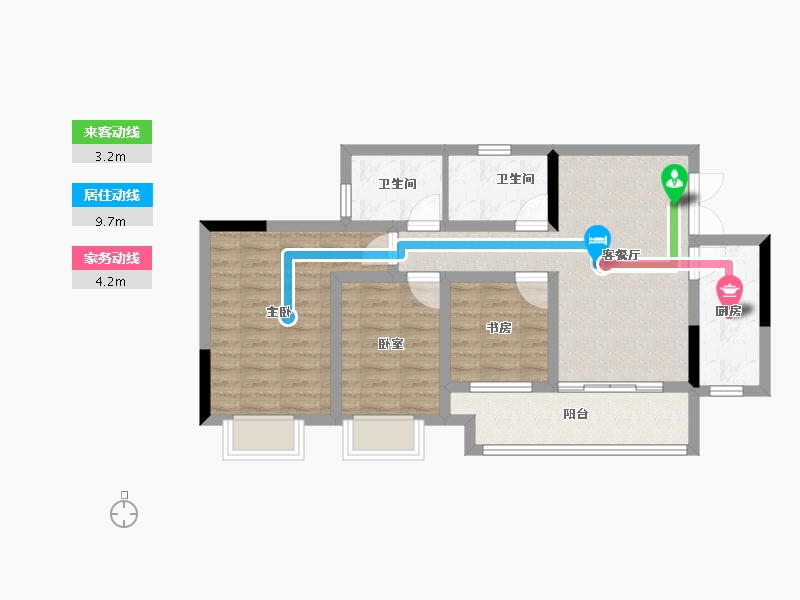 重庆-重庆市-中建滨江星城-71.27-户型库-动静线