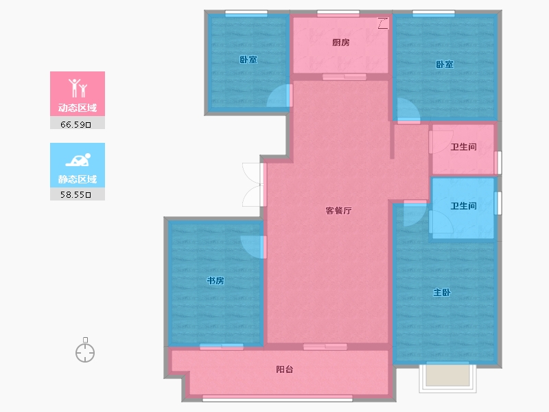 山东省-济南市-玉鑫悦府-112.23-户型库-动静分区