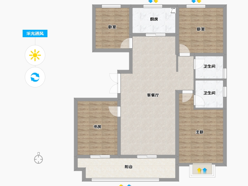 山东省-济南市-玉鑫悦府-112.23-户型库-采光通风