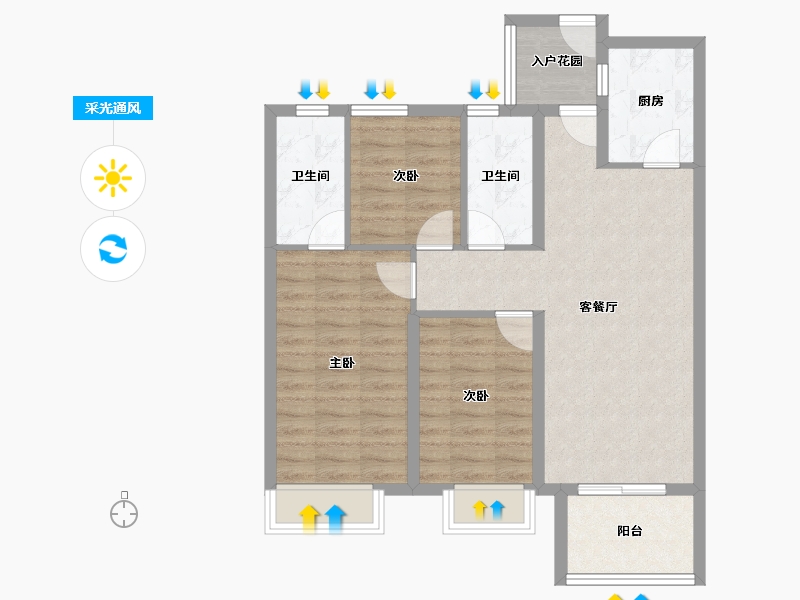 河南省-开封市-枫华西湖湾公园府-77.95-户型库-采光通风