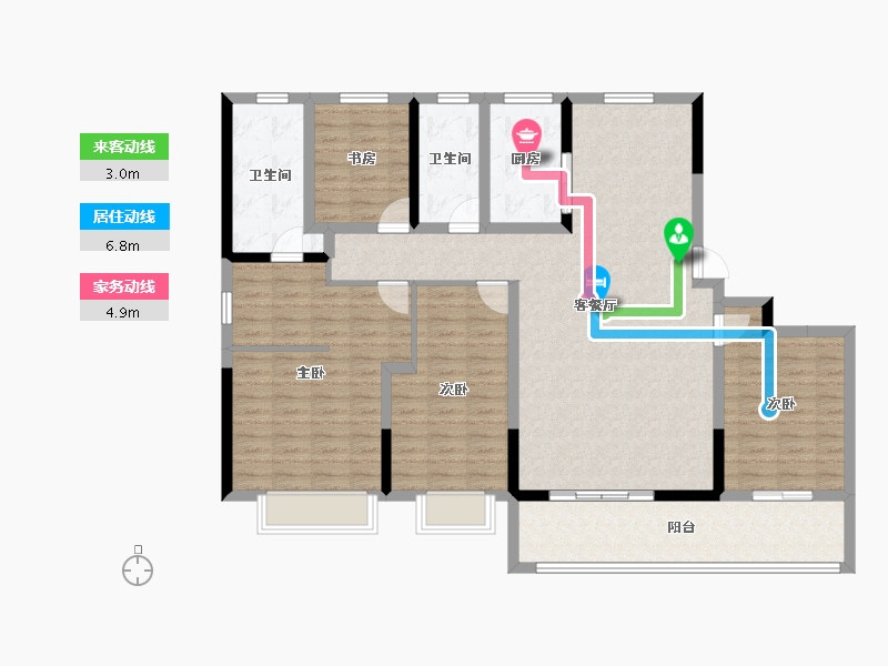 浙江省-宁波市-中交阳光城春风暴里-132.81-户型库-动静线