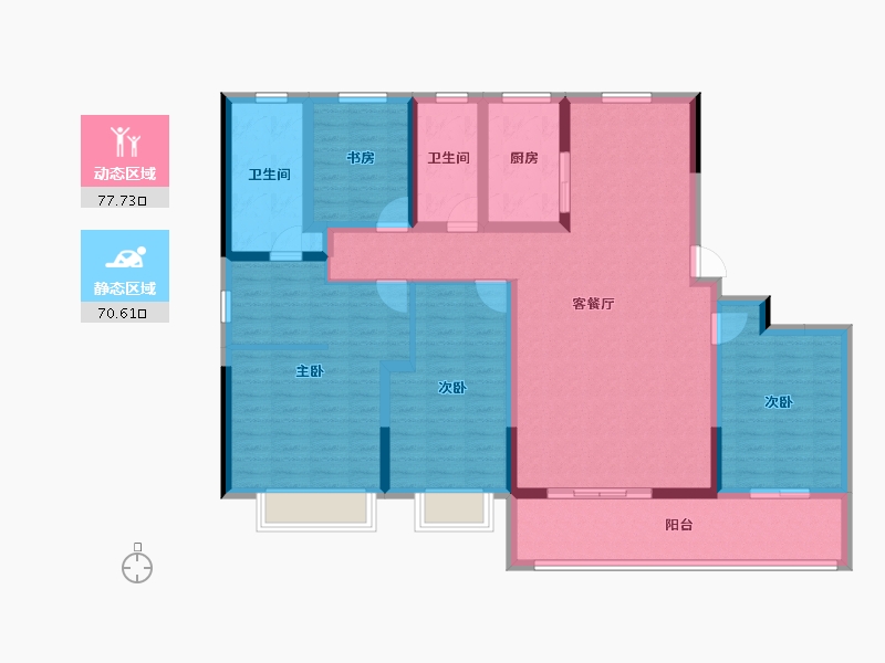 浙江省-宁波市-中交阳光城春风暴里-132.81-户型库-动静分区