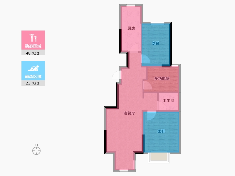 山西省-太原市-金地·都会名悦-61.86-户型库-动静分区