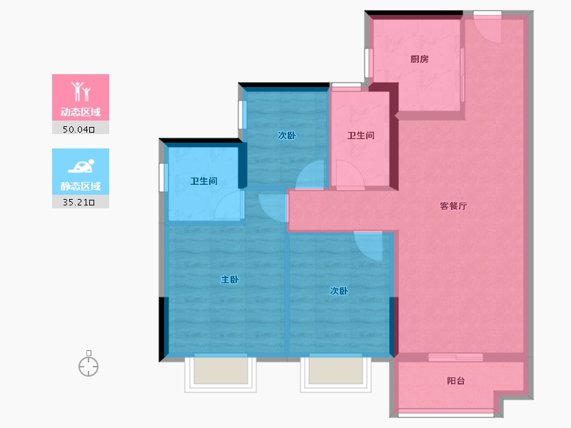 广东省-东莞市-融创云玥台-76.00-户型库-动静分区