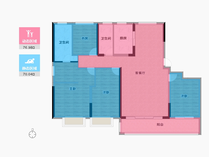 浙江省-宁波市-中交阳光城春风暴里-133.22-户型库-动静分区