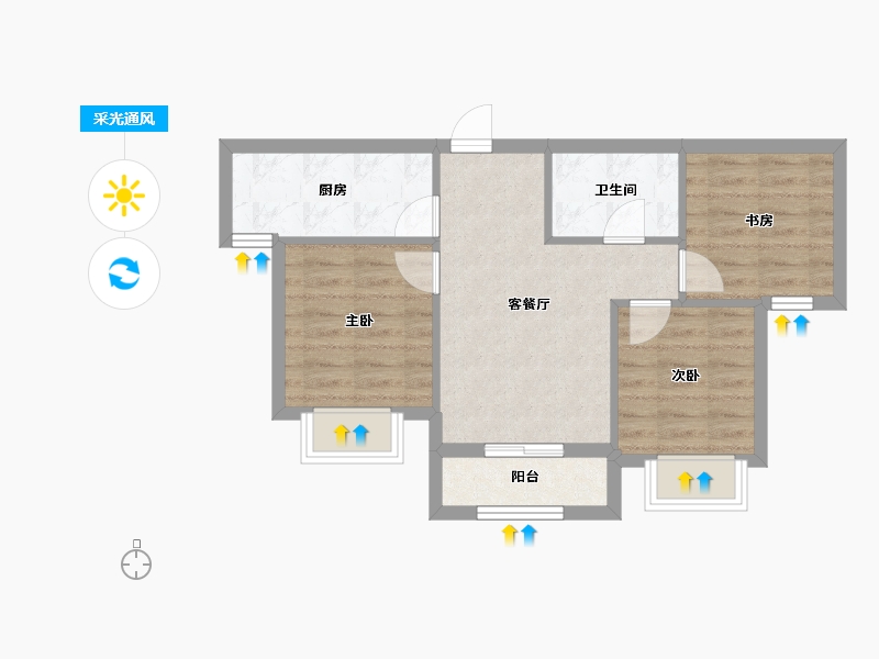 山西省-太原市-荣兴天成-55.62-户型库-采光通风