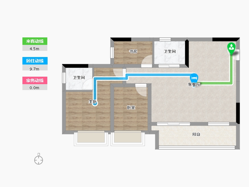 重庆-重庆市-中建滨江星城-70.95-户型库-动静线