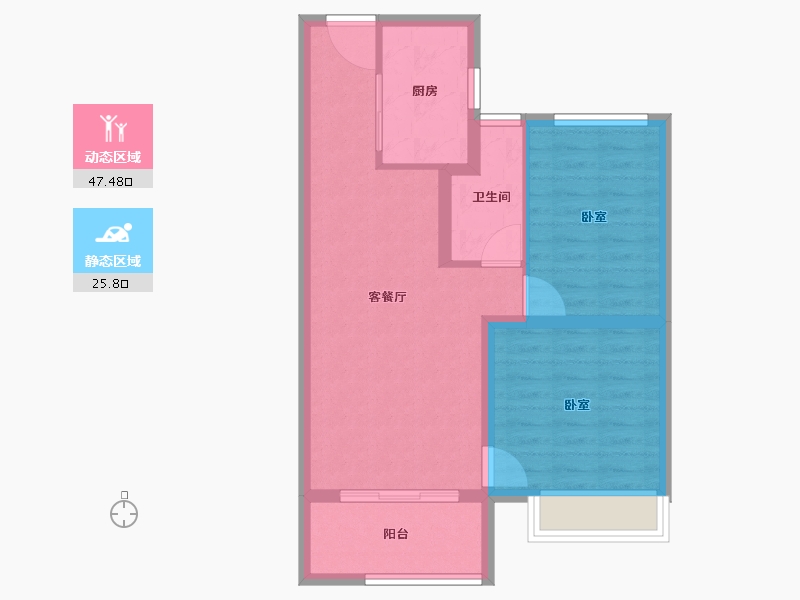 山西省-晋中市-新晋玖里-65.60-户型库-动静分区